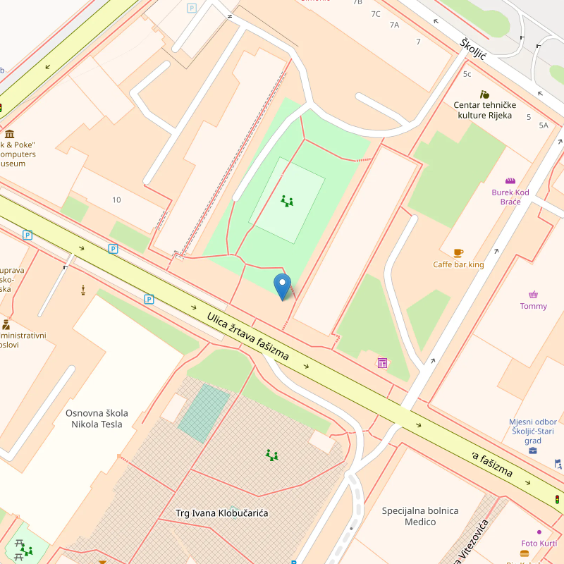 park kod tesle Prema skoljicu